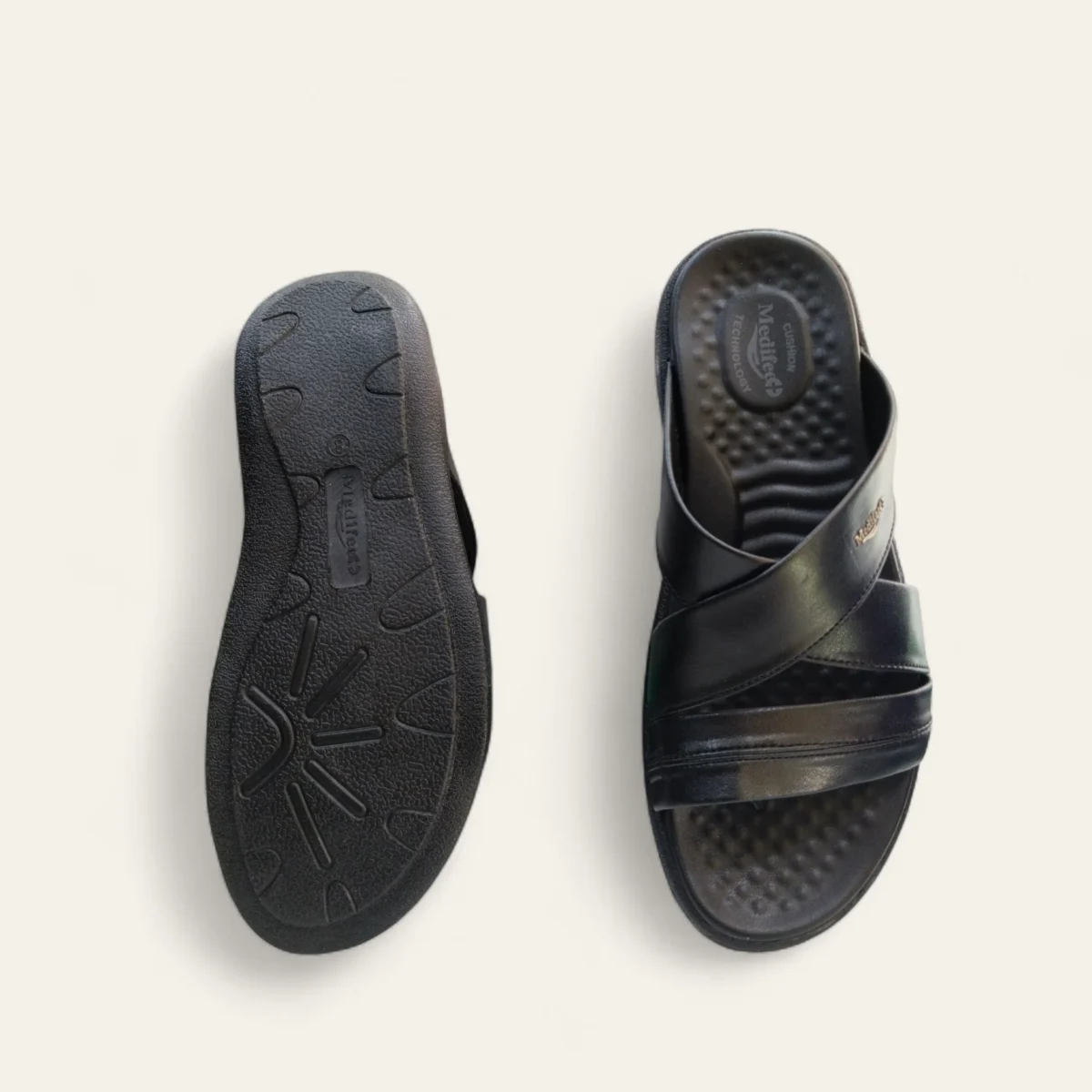 medifeet ml154 black men sandals