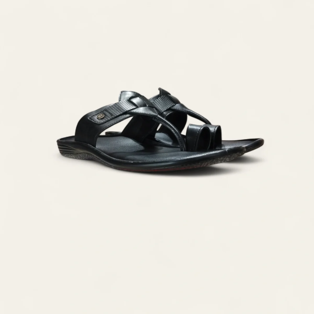 leefox men leather sandal Relax54 black