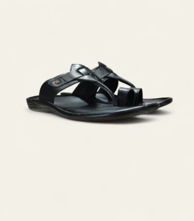 leefox men leather sandal Relax54 black