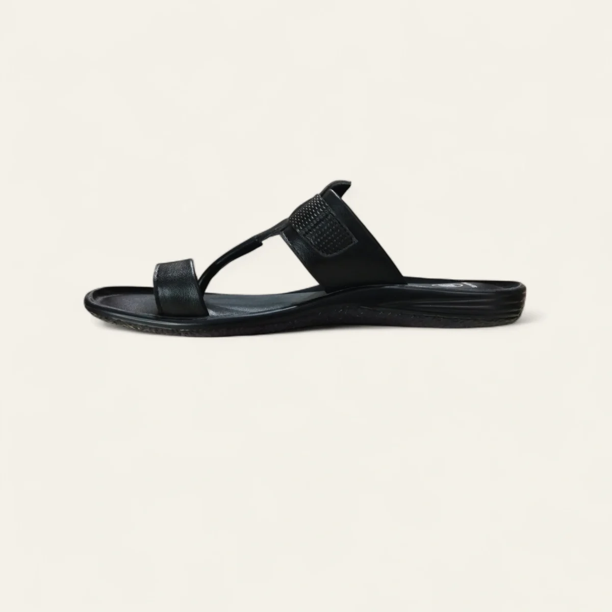 leefox men leather sandal Relax54 black