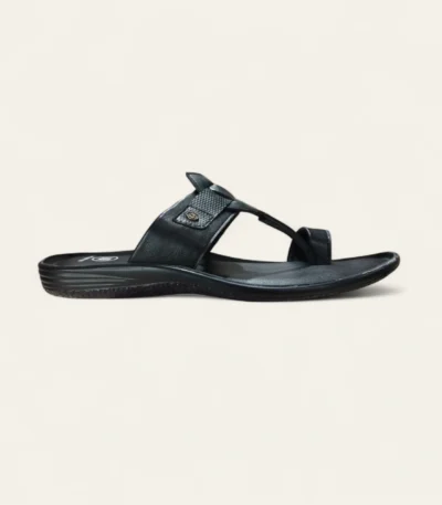 leefox men leather sandal Relax54 black
