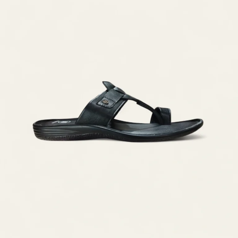 leefox men leather sandal Relax54 black