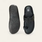 leefox men leather sandal Relax54 black