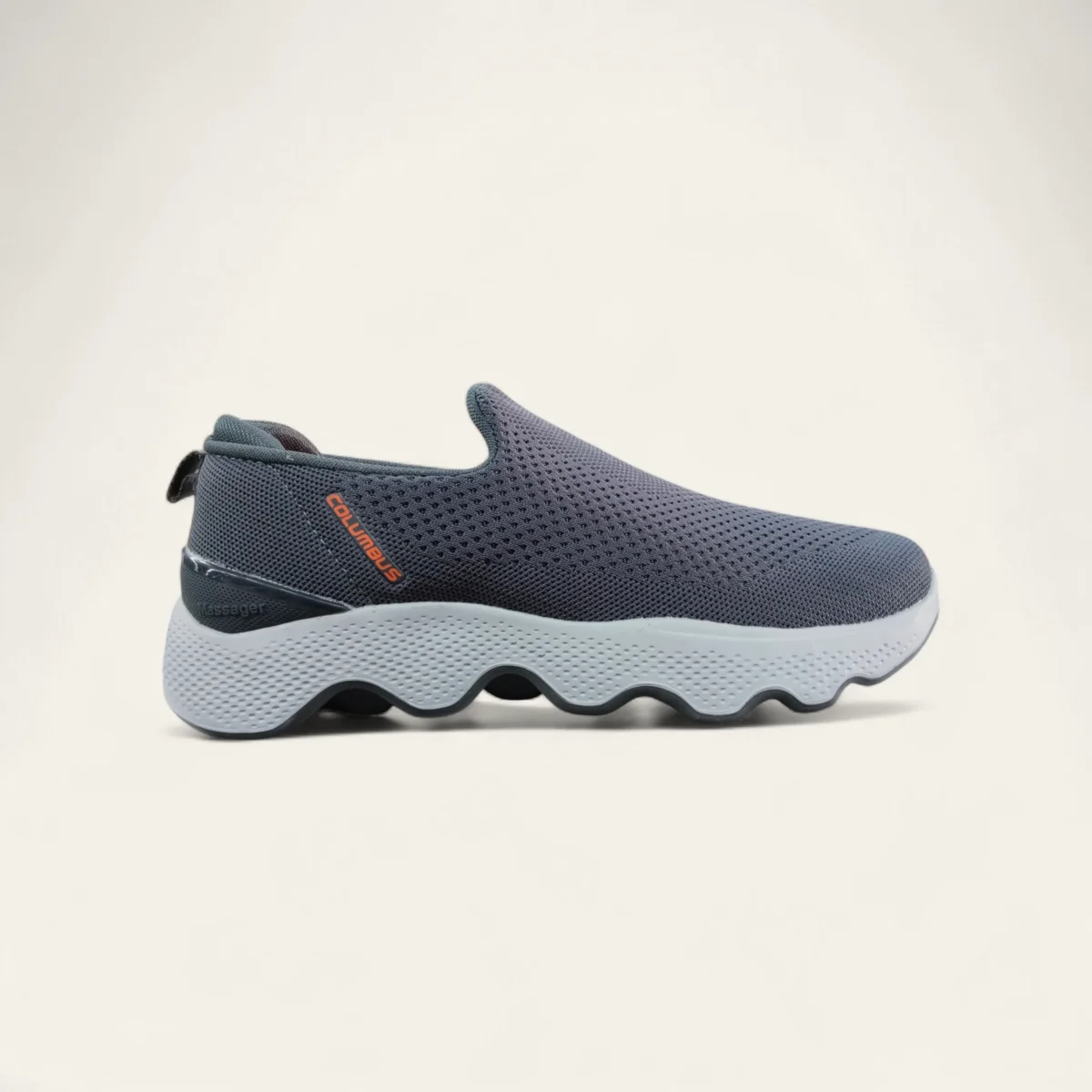columbus-alpha-walk-grey-orange-men-laceless-shoes-2 columbus alpha walk grey orange men laceless shoes