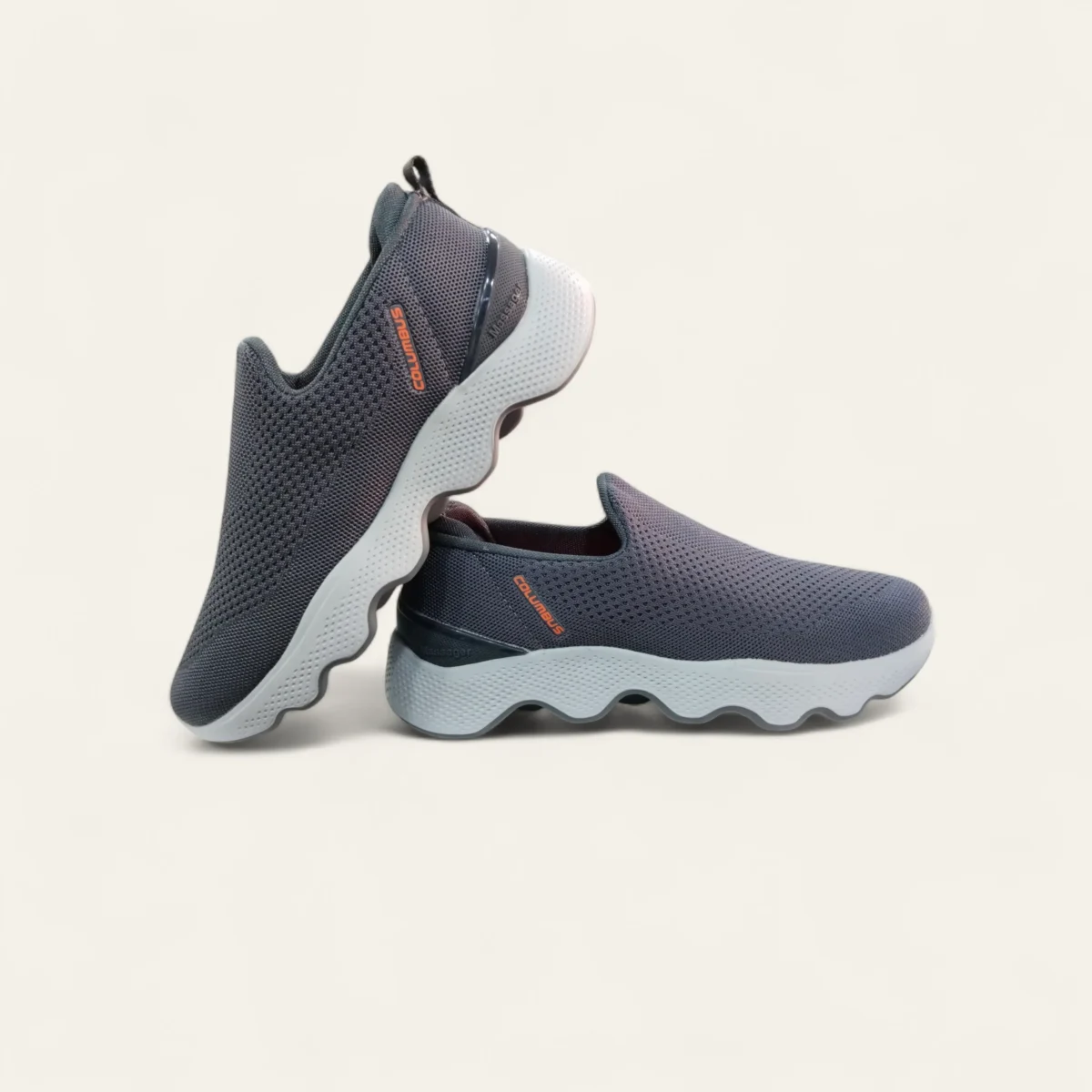 columbus alpha walk grey orange men laceless shoes