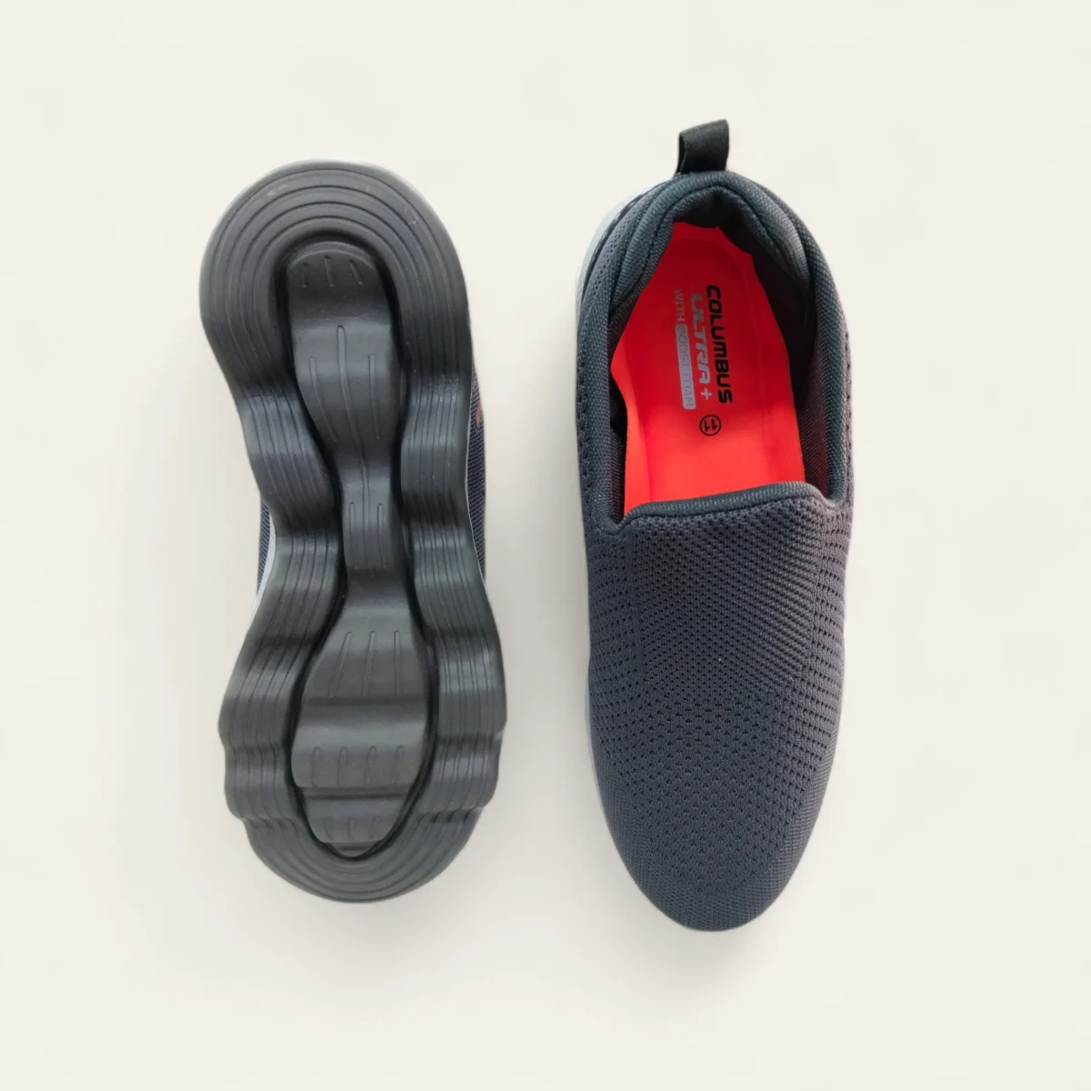 columbus alpha walk grey orange men laceless shoes